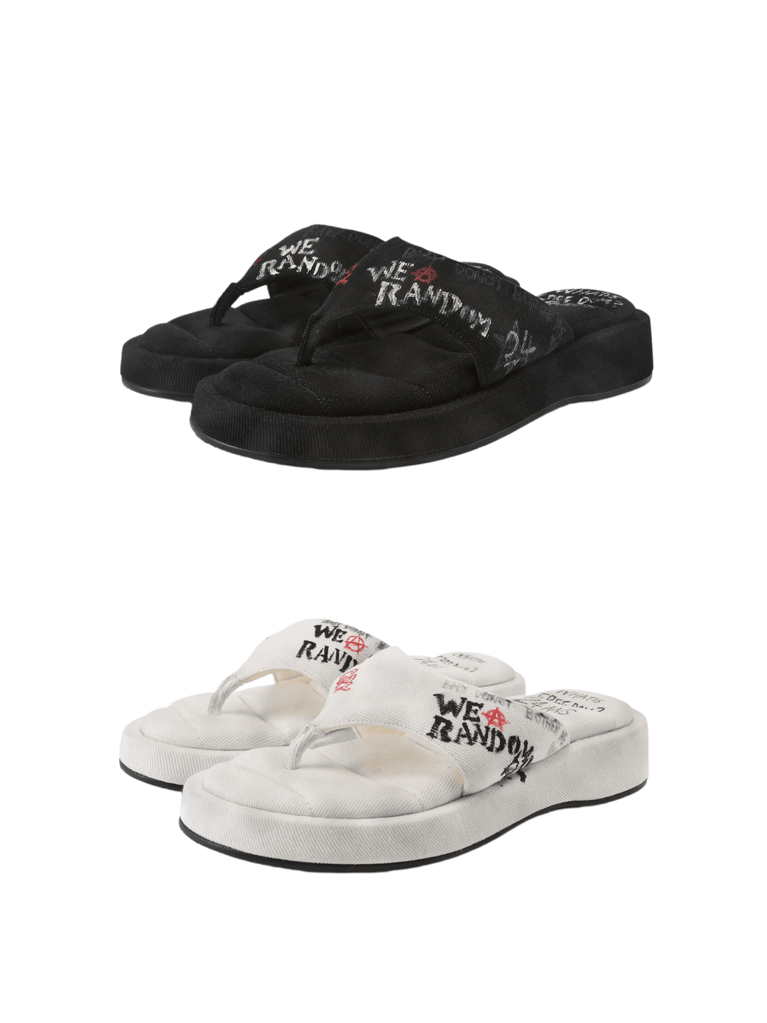 Grunge Hand-Painted Canvas Slippers