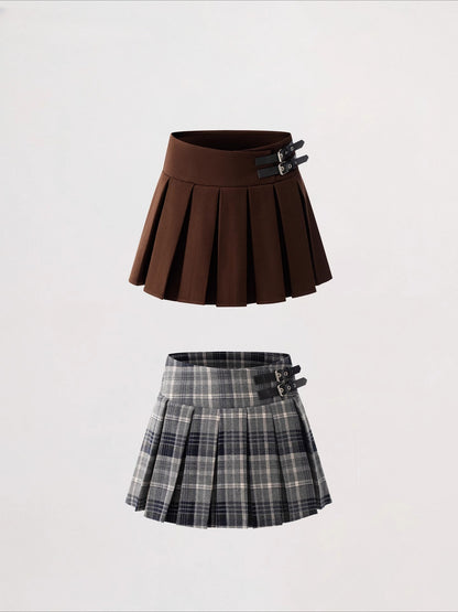 High-Waist Pleated Skirt