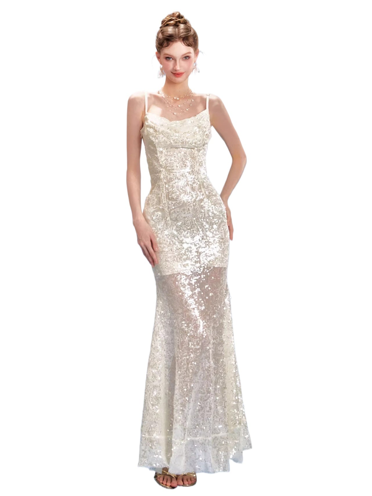 Shimmer Siren Sequin Bodycon Mermaid Dress Pink (Pre-sale) / L