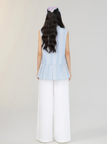 Lace-Up Waist Blouse