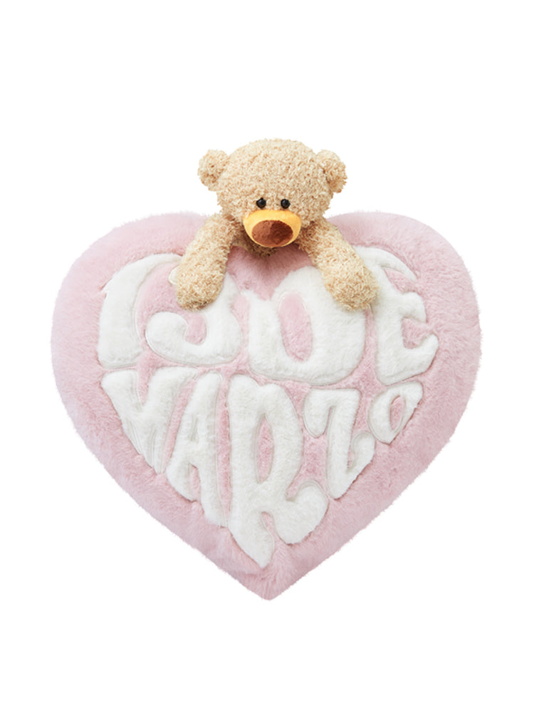 Bear Heart Plush Pillow