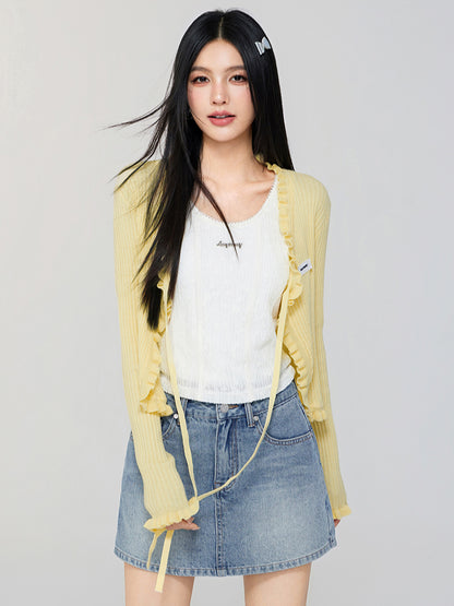 Lace Choker U-Neck Vest