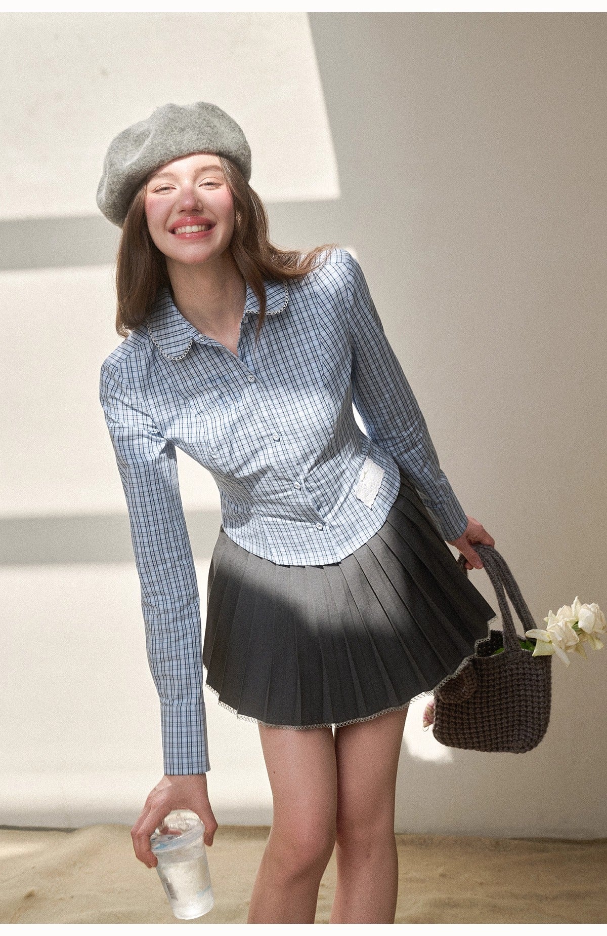 Cosagach Cloud Plaid Cotton Shirt