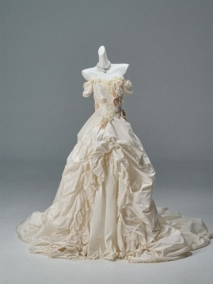 “Where Branches Fade” Sculptural Satin Couture Gown