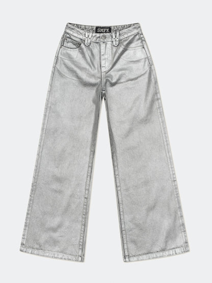 Compass Wild Classic Wide-Leg Jeans Silver