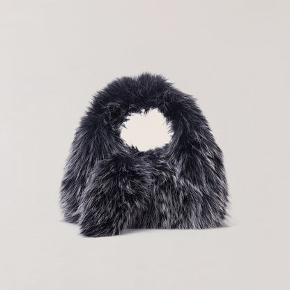 Cross Relic Faux Fur Stone Bag
