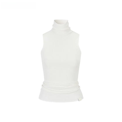 Sleeveless Silk-Blend Fitted Vest