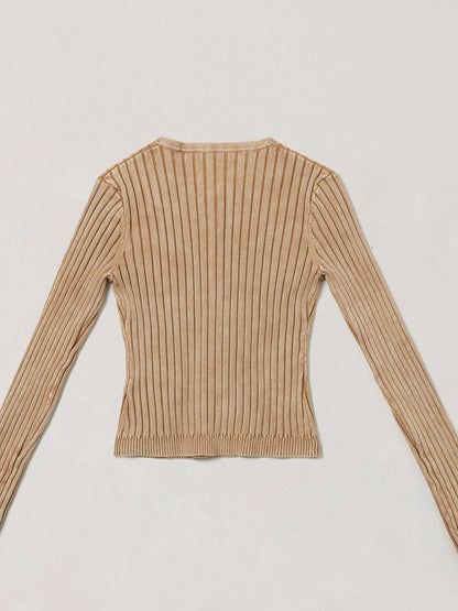 Wild Retro Ribbed Knit Cardigan