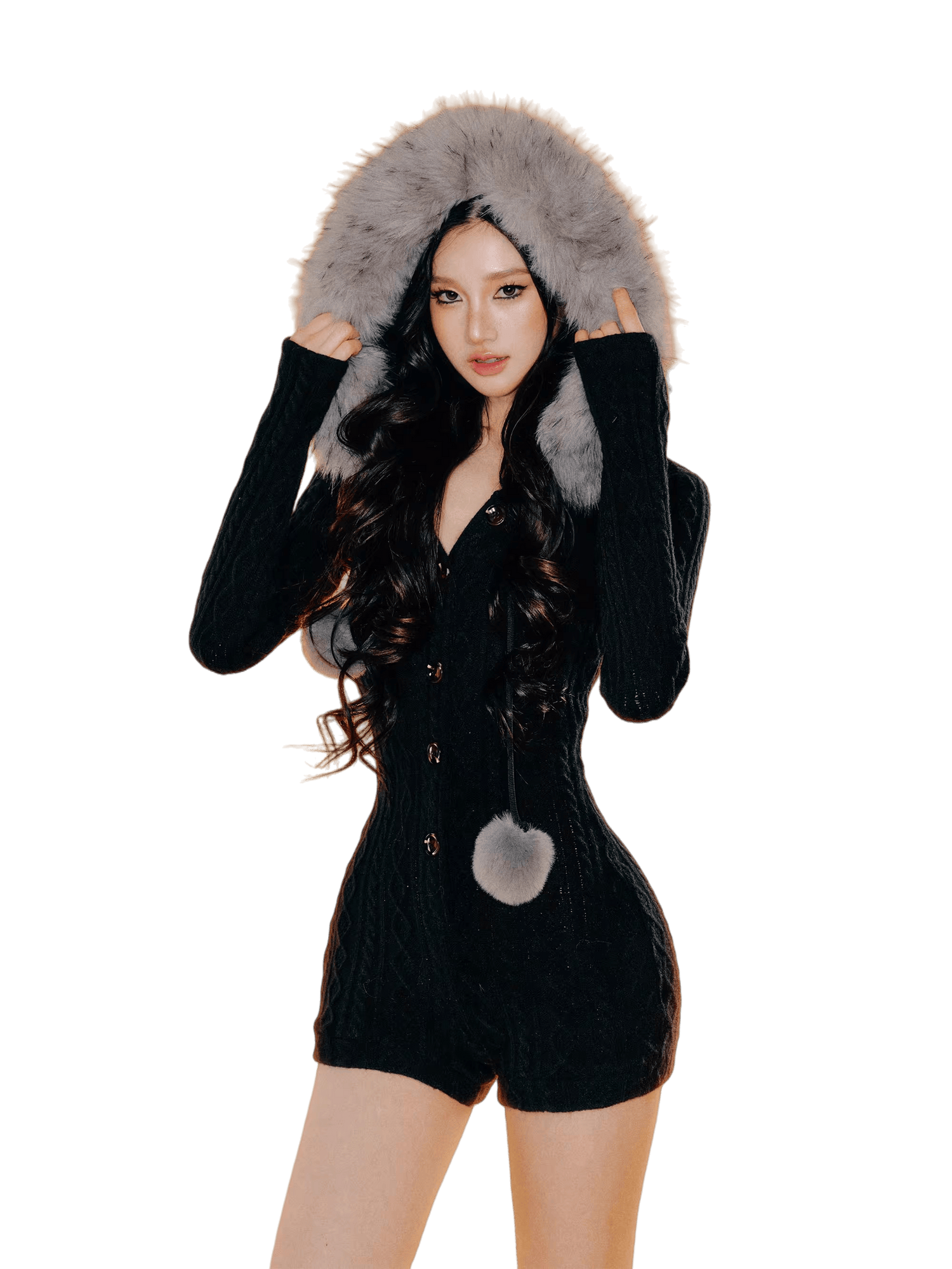 Stretch Sculpting Hooded Jumpsuit