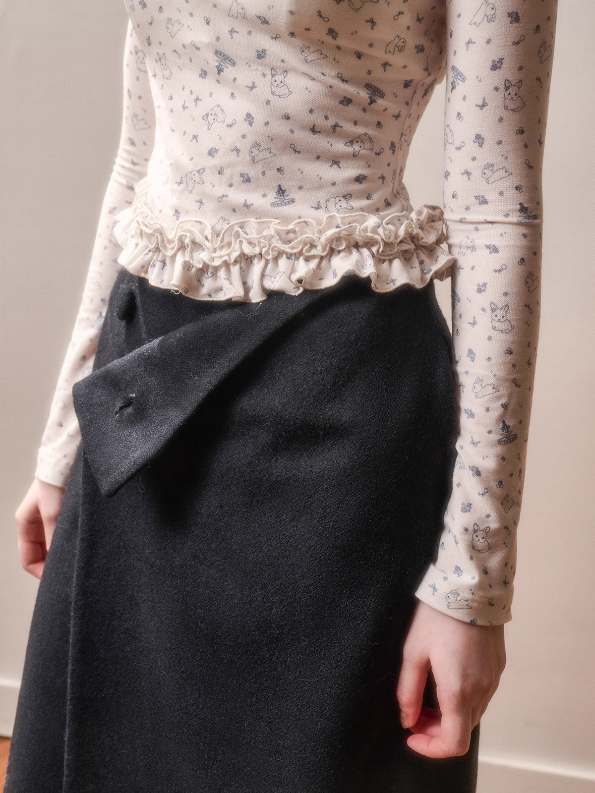 Little Velvet Bunny Printed Fitted T-Shirt