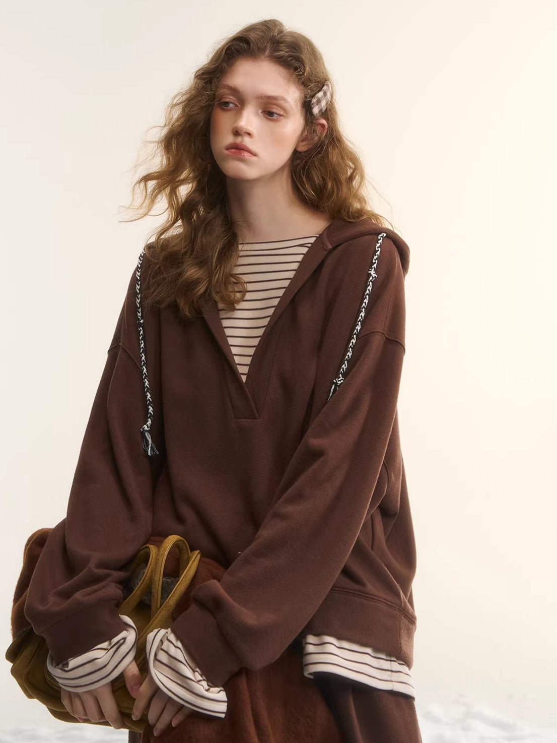 Layered-Effect Sweatshirt &amp; Wide-Leg Sweatpants Set