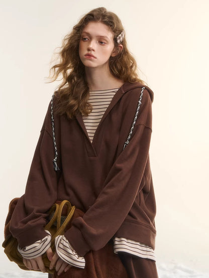 Layered-Effect Sweatshirt &amp; Wide-Leg Sweatpants Set