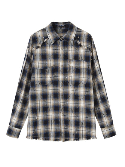 Retro Tassel Checkered Shirt - CHINASQUAD