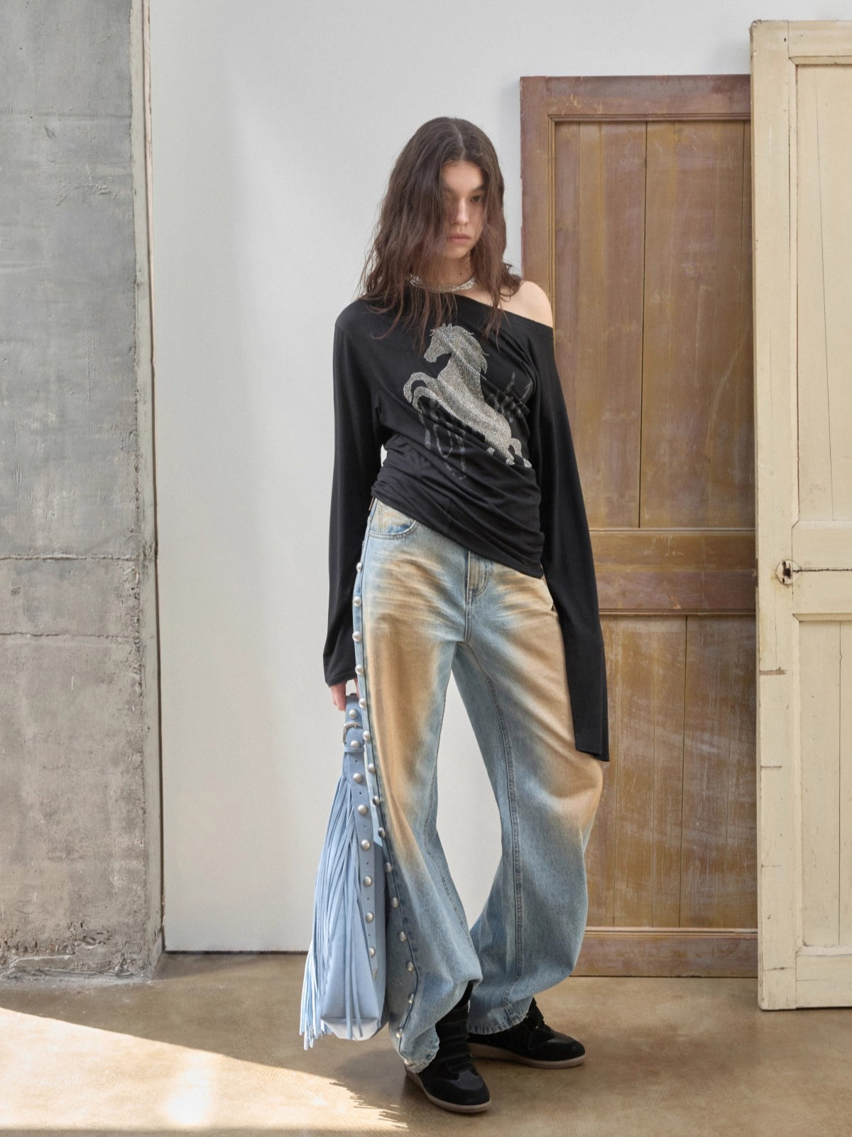 Riveted Vintage Washed Straight-Leg Jeans