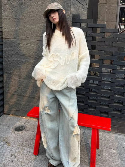 Mohair-Blend Oversized Knit Sweater