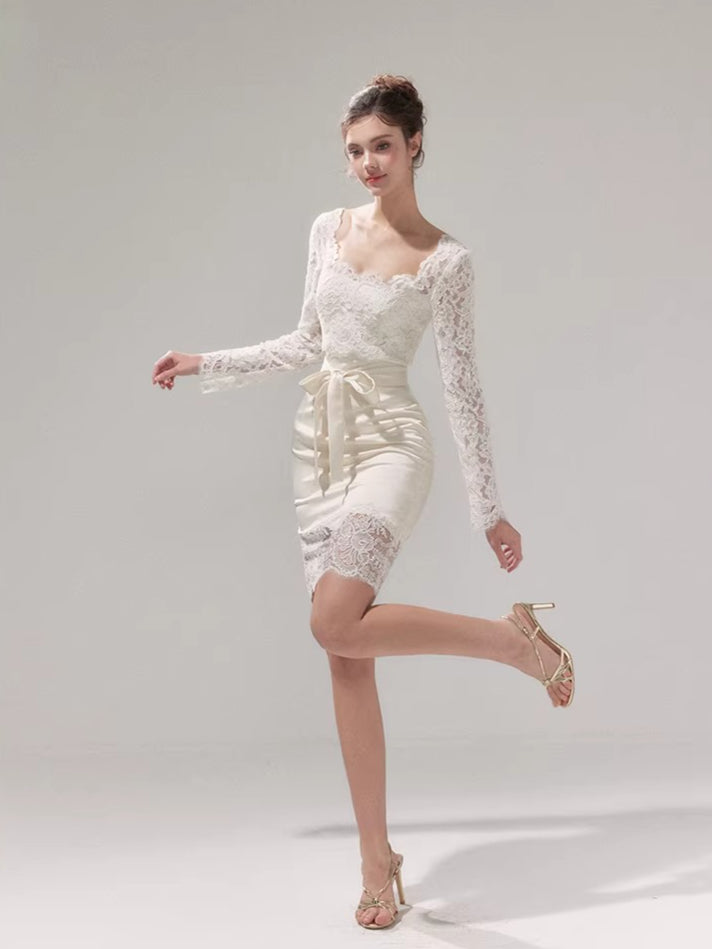 Square-Neck Slim-Fit Bodycon Dress