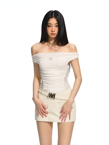 White Satin Patchwork Bodycon Dress - CHINASQUAD