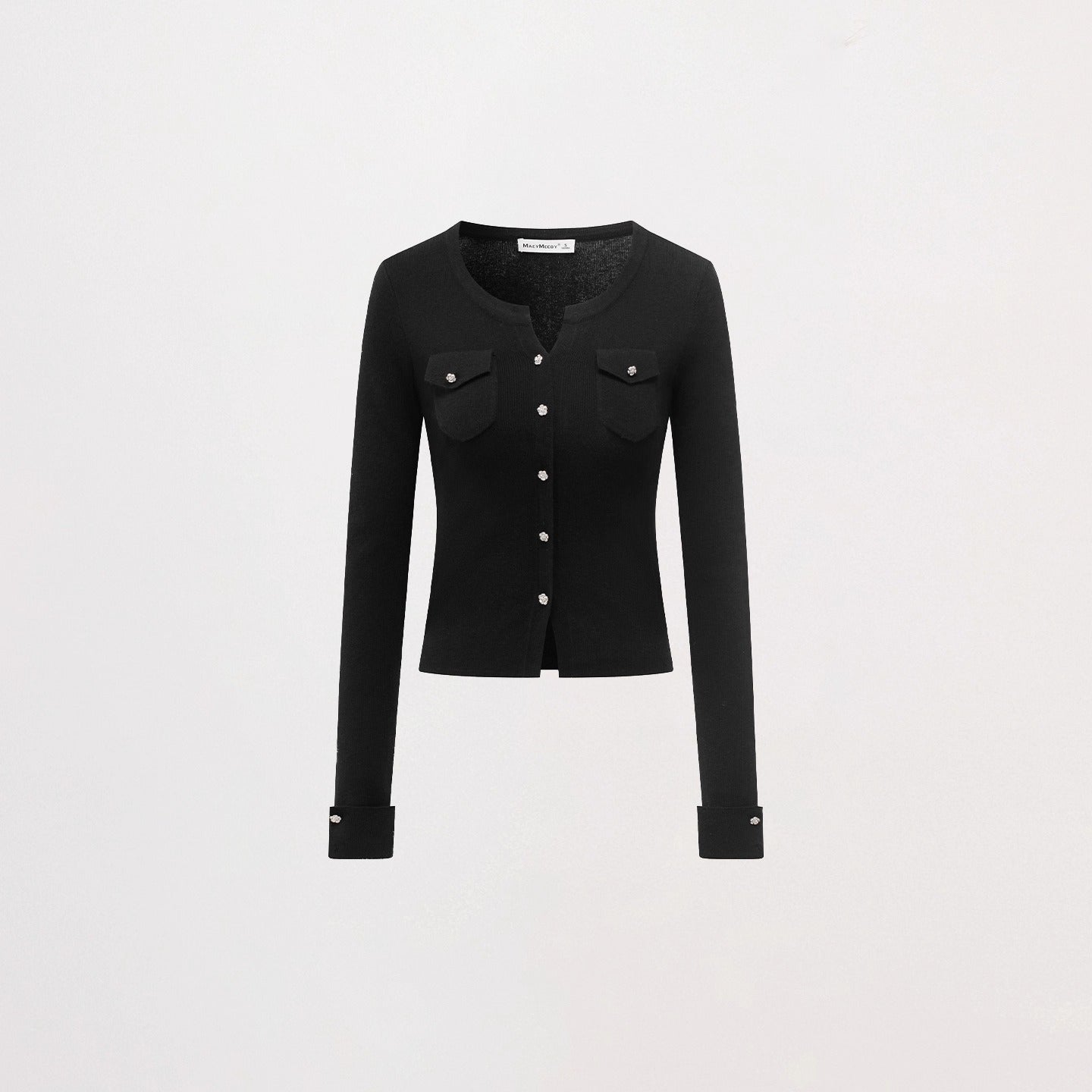 Merino Wool-Blend Ribbed Knit Cardigan