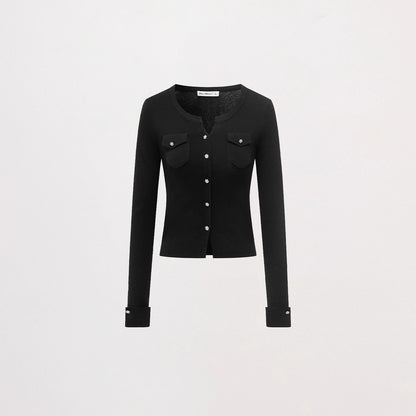 Merino Wool-Blend Ribbed Knit Cardigan