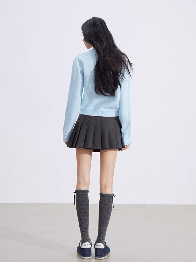 Shimmer-Thread Tweed-Inspired Knit Sweater