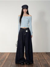 Striped Knit One-Shoulder Top - CHINASQUAD
