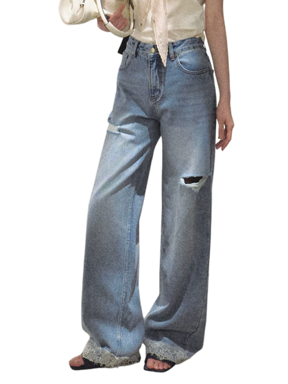 Sunny Trail Bohemian Wide-Leg Jeans