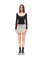 Fold-structured Low-waist Skirt - CHINASQUAD