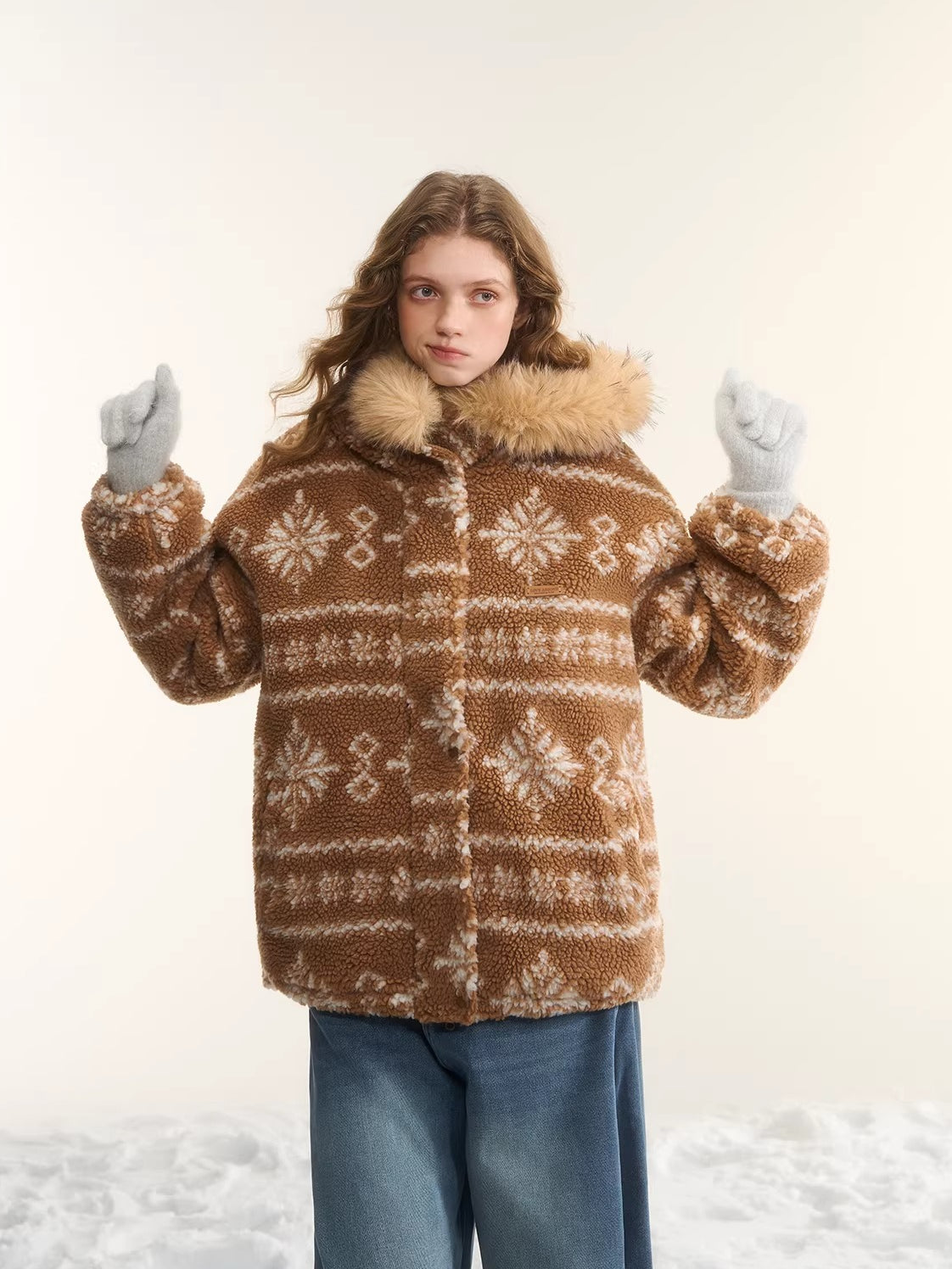 Fur Collar Fleece Hooded Jacket