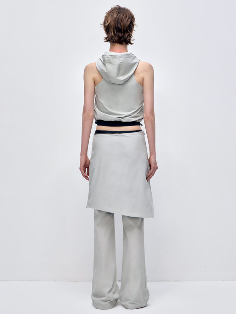 Sleeveless Hooded Zipper Double-layer Vest