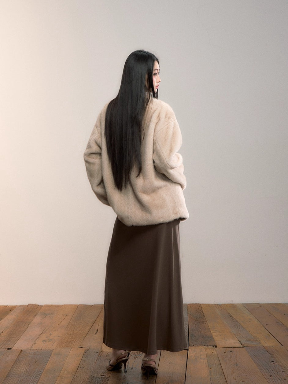 Ombre Faux Fur Statement Jacket