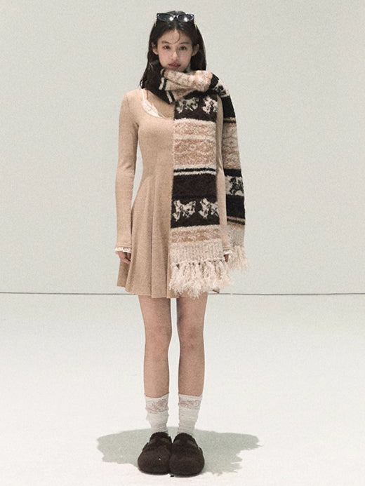 Handcrafted Fair Isle Wool Scarf