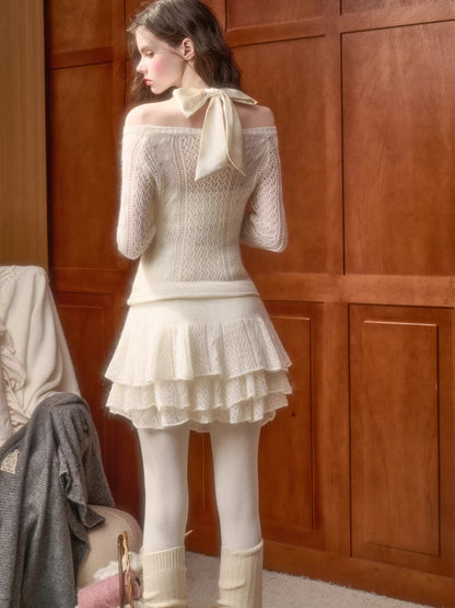 Mohair Wool-Blend Cloud Knit Set