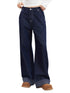 MacyMccoy Plaid Patchwork Wide-Leg Jeans - CHINASQUAD