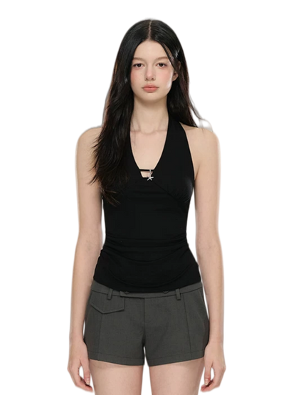 Starfish Pendant Halter Slim-Fit Tank Top