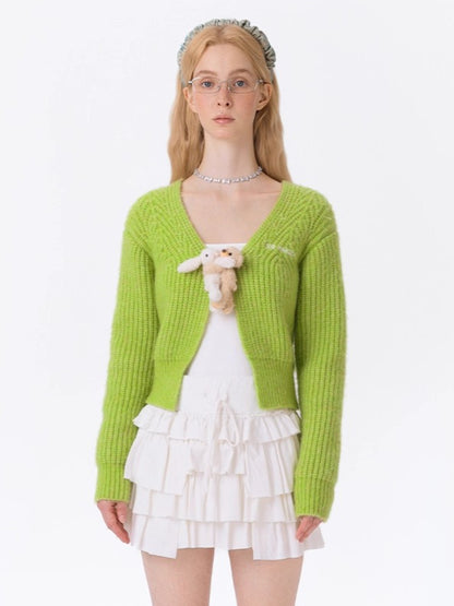 Hug Doll Fitted Knit Cardigan