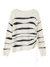 Color-Block Irregular Striped Soft Crewneck - CHINASQUAD