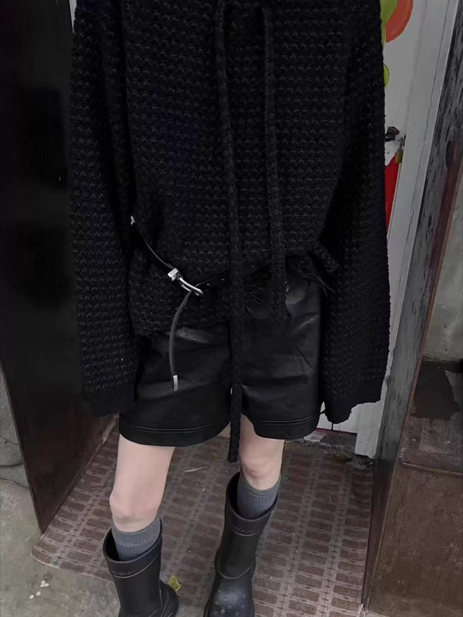 Logo Eyelet Genuine Leather Belt