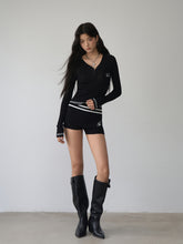 Contrast-colored Stripe Heart-wing T-shirt & Shorts Set - CHINASQUAD