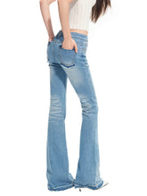 Washed Stretch Skinny Micro-flare Jeans - CHINASQUAD