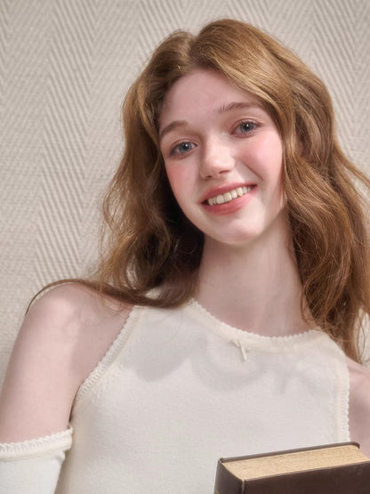 Hand-Crocheted Lace Off-Shoulder Knit Dress