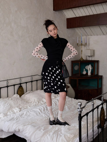 Asymmetric Neck Wool Blend Cardigan