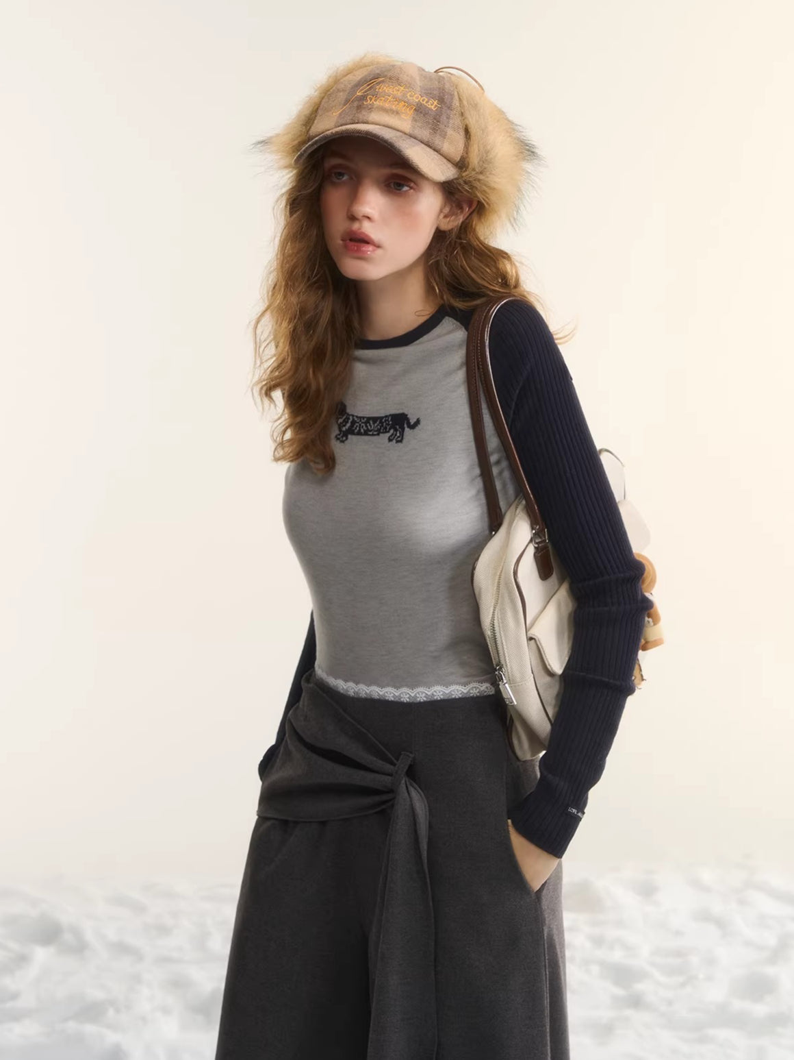 Wool-Blend Jacquard Raglan Knit Top