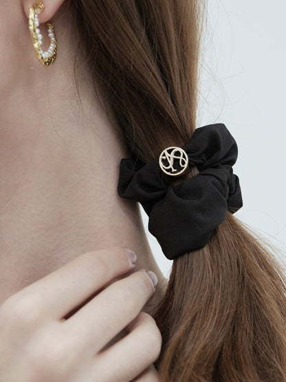 Elastic Hair Tie with Logo Metal Buckle