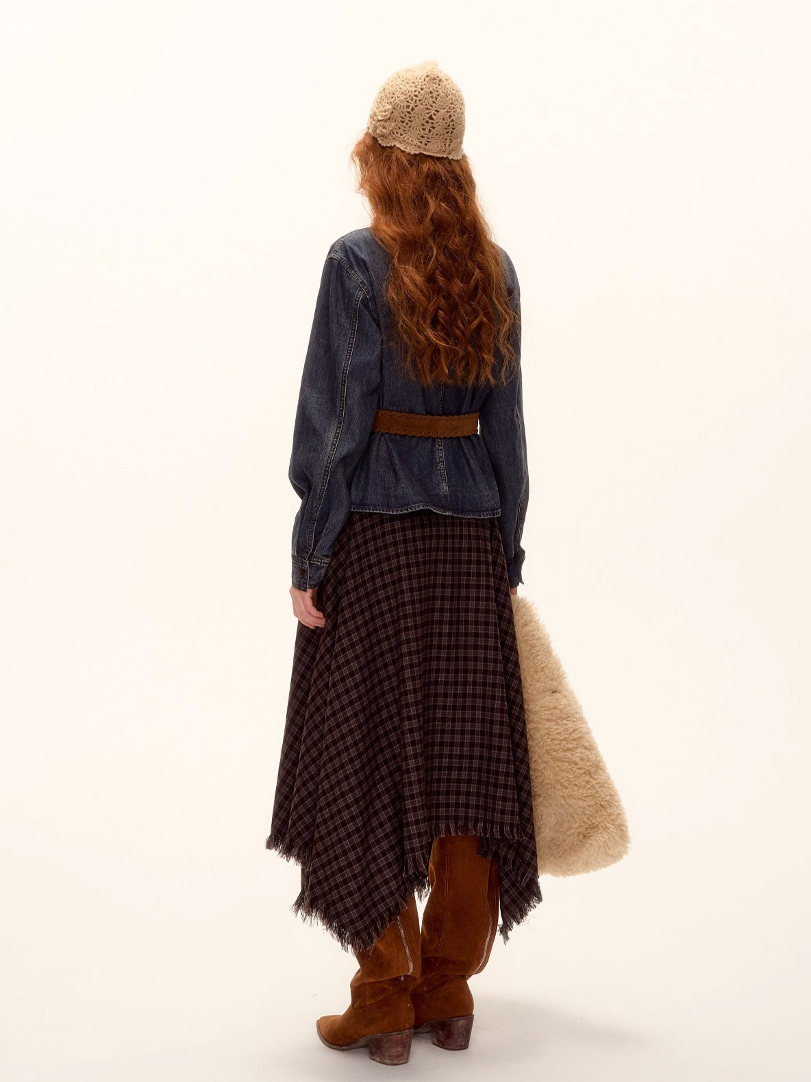 Vintage Washed Denim Belted Shirt