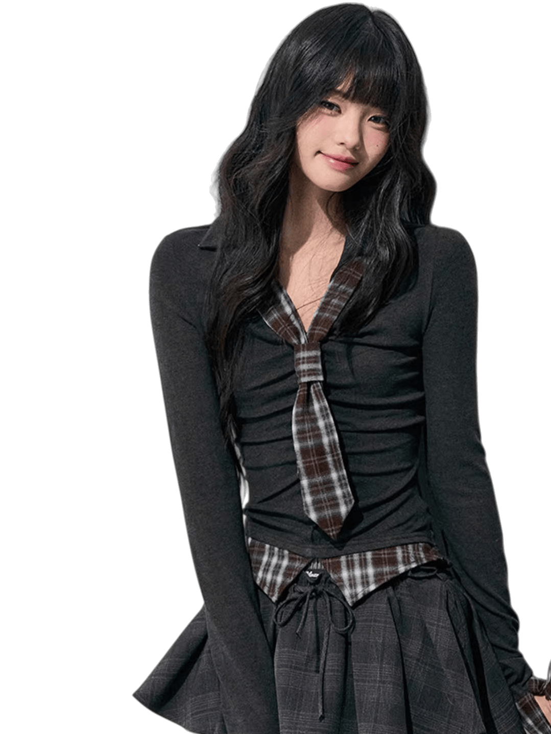 V-Neck Long Sleeve Slim-Fit T-Shirt