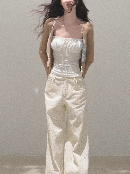 Pure Cotton Graphic Print Relaxed Pants