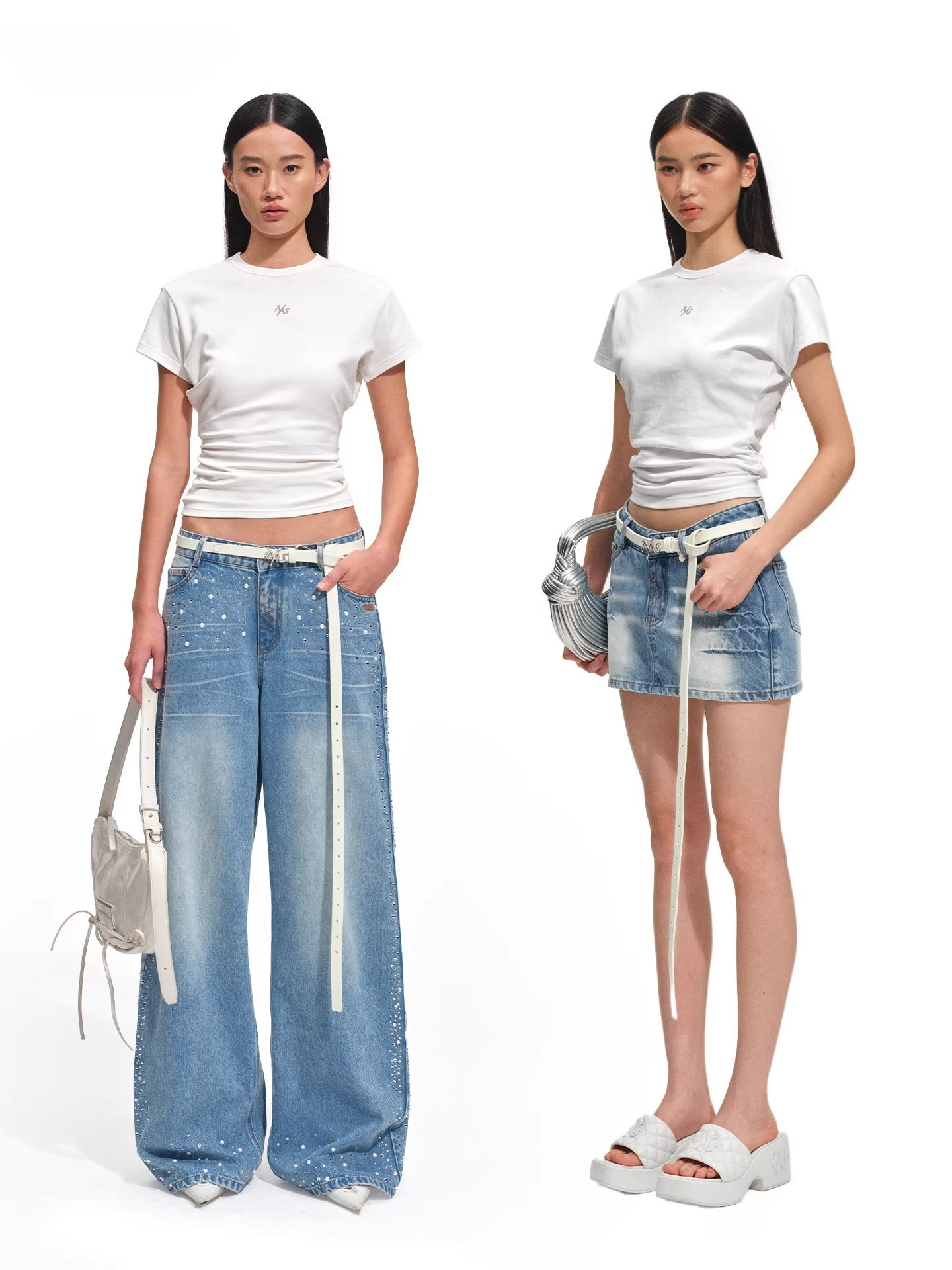 Embroidered Hourglass Fit Cinched Waist Tee