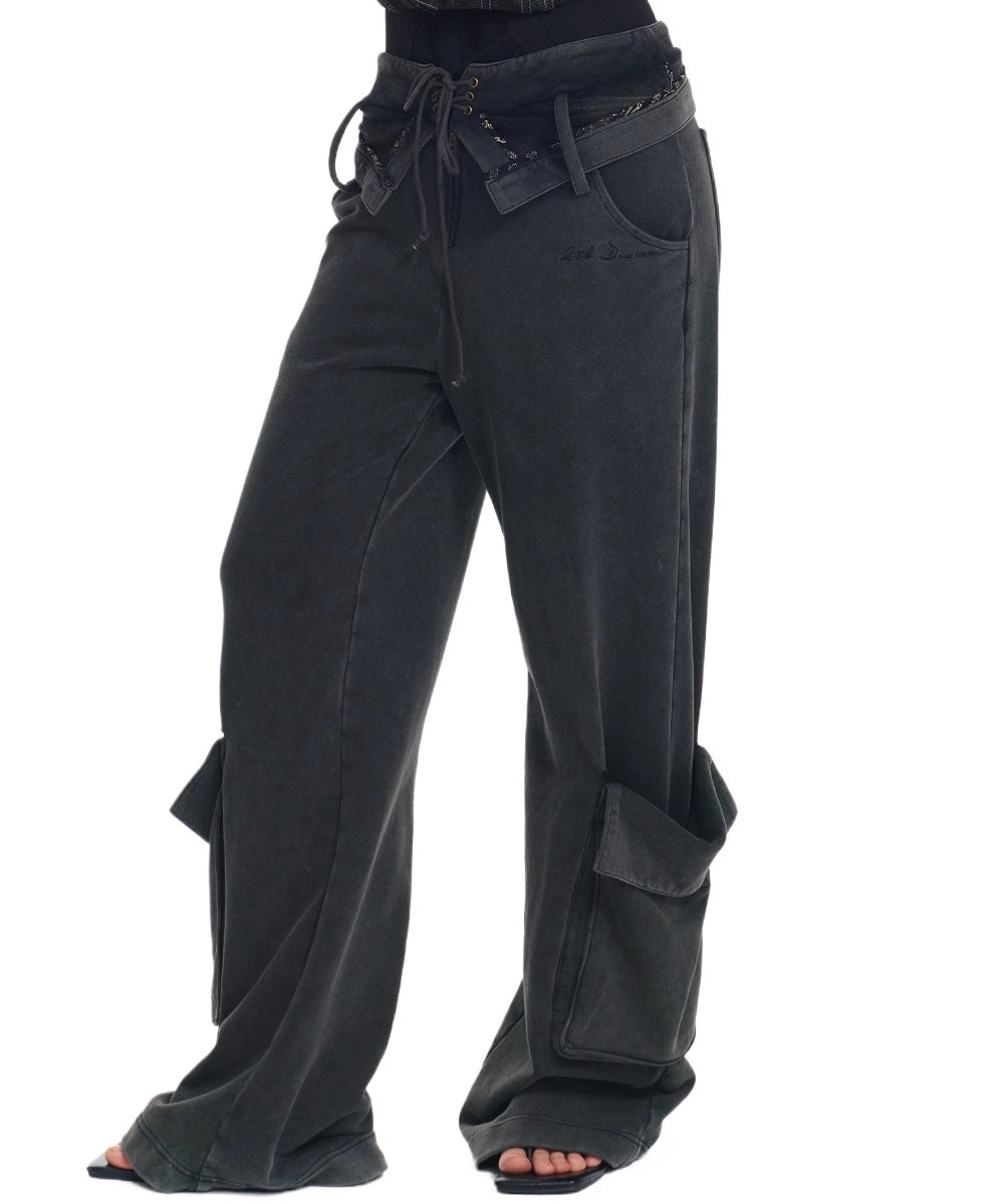 Washed Pocket Belted Utility Pants - CHINASQUAD