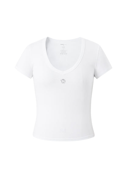 V-neck Fitted Crew-neck T-shirt - CHINASQUAD