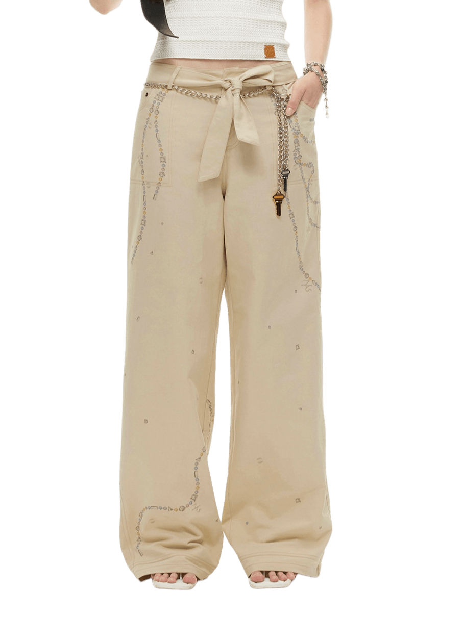 Beverly Relaxed Twill Wide-Leg Trousers
